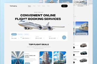 create hotel booking, tour and travel, car rental, flight booking website