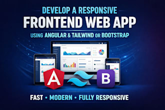 develop a responsive frontend web app using angular