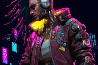 make a cyberpunk character art