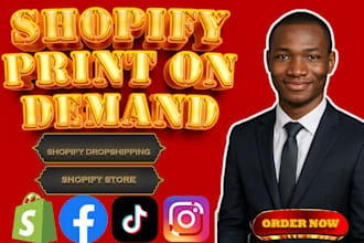 build a high converting shopify print on demand,dropshipping and digital product