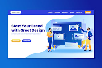design flat website graphics and landing page illustration