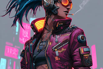 create cyberpunk character art
