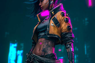 do cyberpunk character art