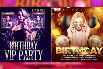 birthday  flyer  anniversary flyer, wedding flyer, 6 hours