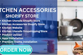 design shopify kitchen store, kitchen appliances, kitchen wares, kitchen website