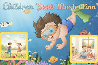 watercolor children book illustrations and children book illustration