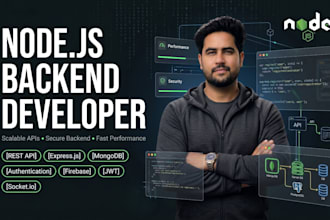 build custom website ,mobile app backend as node js developer