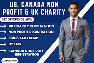 do UK charity canada non profit US non profit registration cra cio 501c3 bylaws