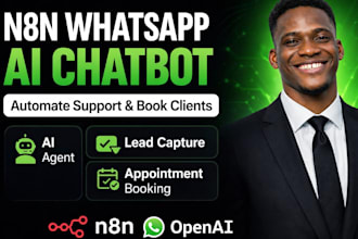 build n8n whatsapp chatbot manychat ,botpress social media chatbot automation