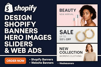 design shopify banners hero images sliders and web ads for shopify website store