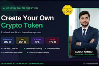 create your own erc20 bep20 and spl crypto token