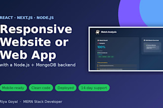 build a responsive react or next js website with node js backend