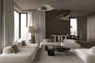 design a stunning living room design with realistic renders