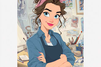 draw your pets into cute cartoon disney portrait