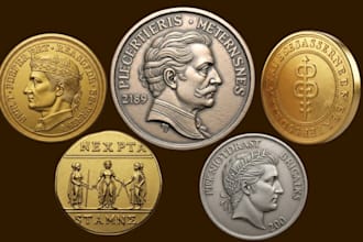design detailed printable bas relief 3d coin medallion challenge coin medal cnc