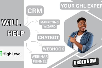 gohighlevel help crm  marketing wizard setup chatbot webhook webinar funnel