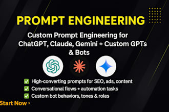 write custom chatgpt, claude or gemini prompts for desired response
