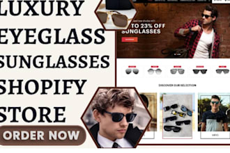 design eyesglasses store goggles or sunglasses shopify website