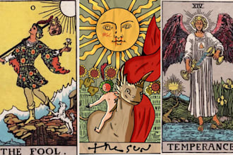 draw custom tarot card illustrations with mystical or deck art cardgame artwork