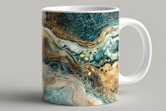 create a custom typography coffee mug design or coffee