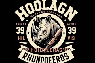 make vintage t shirt hooligan rhinoceros logo