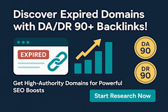 research powerful expired domains having da DR 90 links