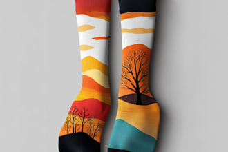draw unique socks design or sketch for you