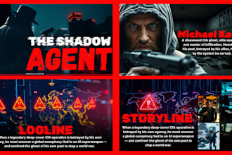 create a unique pitch deck for your film, screenplay  or TV series