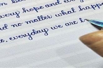 handwrite anything in a good cursive writing