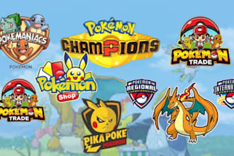 design a custom minimalist logo pokemon style for your brand