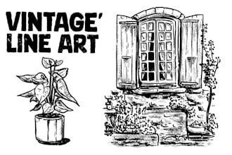 create minimalist vintage illustration