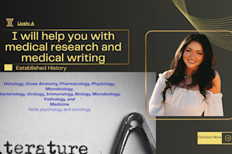 write scientific research, literature survey and summaries