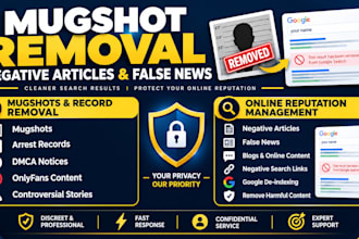 remove mugshots, erase bad articles, arrest record, delete negative links google