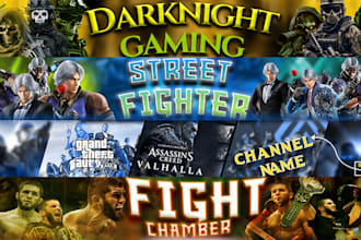 design attractive youtube banner,gaming banner,twitch banner