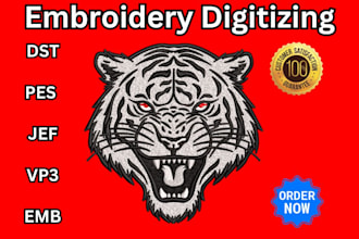 digitize image for embroidery digitizing logo design, convert to dst
