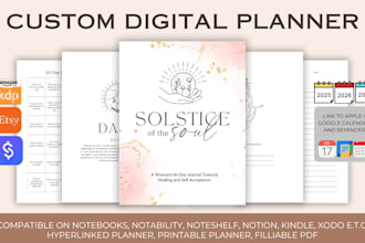 etsy digital planner, hyperlinked planner, printable planner, notion planner