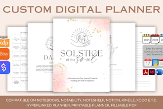 etsy digital planner, hyperlinked planner, printable planner, notion planner