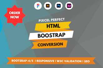 convert psd to html, figma to html, pdf and xd to html responsive