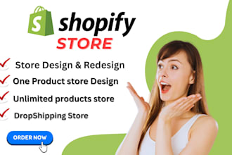 design, redesign,shopify store, shopify dropshipping store,one product store