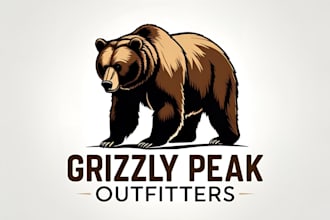 design a sleek and clean bear logo for branding