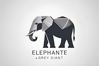 create a majestic elephant logo for wildlife or eco brands