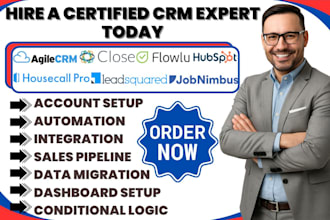 jobnimbus hubspot close io automation agile crm flowlu housecall pro leadsquared