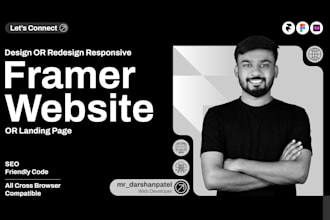 design a modern, responsive framer website or framer landing page