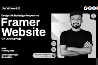 design a modern, responsive framer website or framer landing page