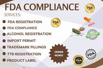 do fda registration and compliance for product review, label review in eu au ca