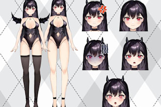 reference sheet character reference character for your vtuber, furry, fursona oc