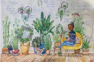 create a beautiful traditional mixed media illustration
