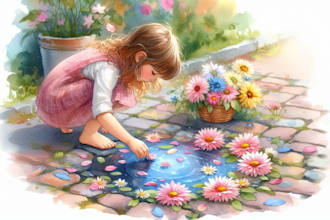 a magical children book with joyful character art