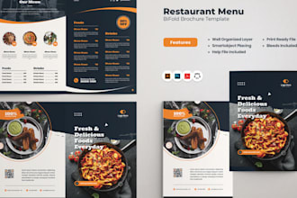 design professional restaurant or food brochure and menu