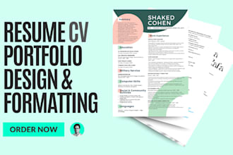 do professional resume, CV, portfolio design and formatting